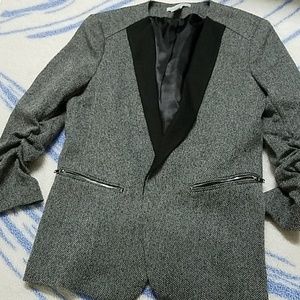 H&M blazer gray and black with pockets, size 12
